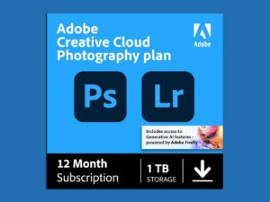 Adobe Creative Cloud Photography Plan 1TB (Photoshop + Lightroom) 12-Month Subscription [PC/Mac Online Code]